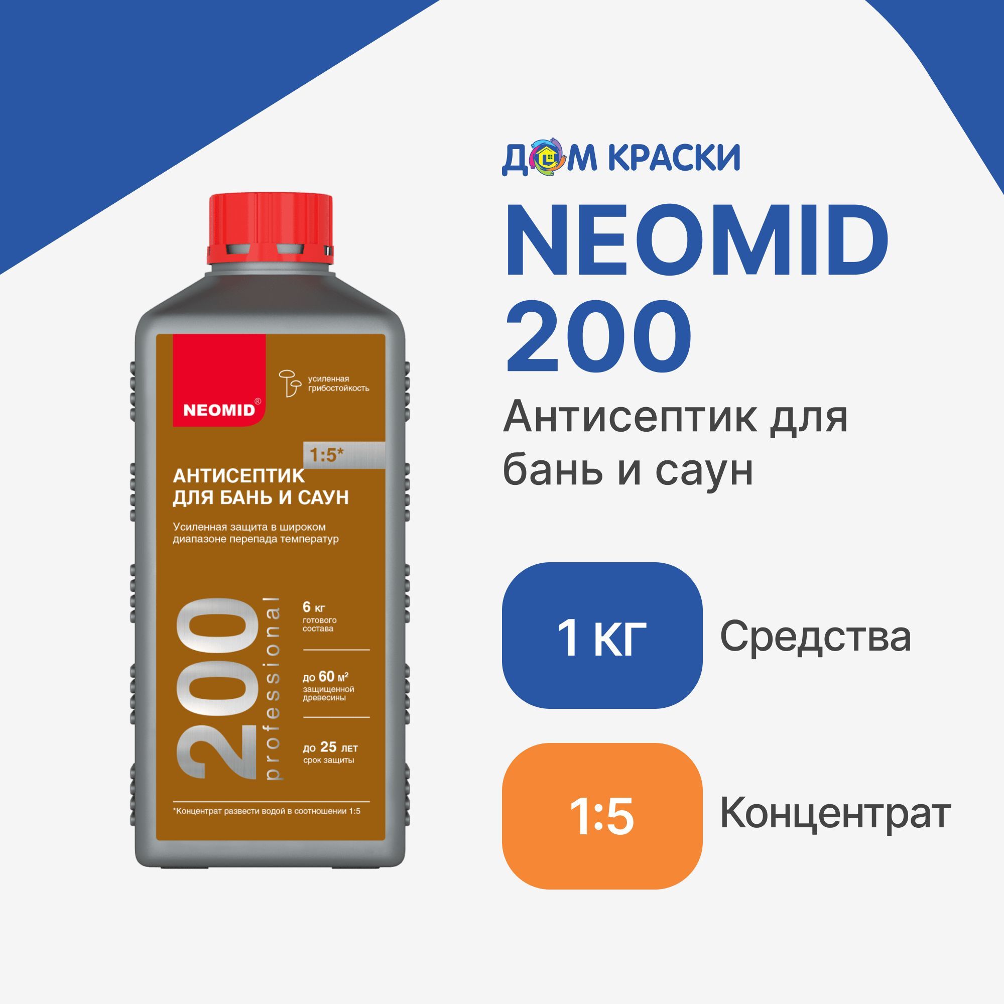 Neomid Строительный антисептик Водооталкивающий 1 кг 1 л