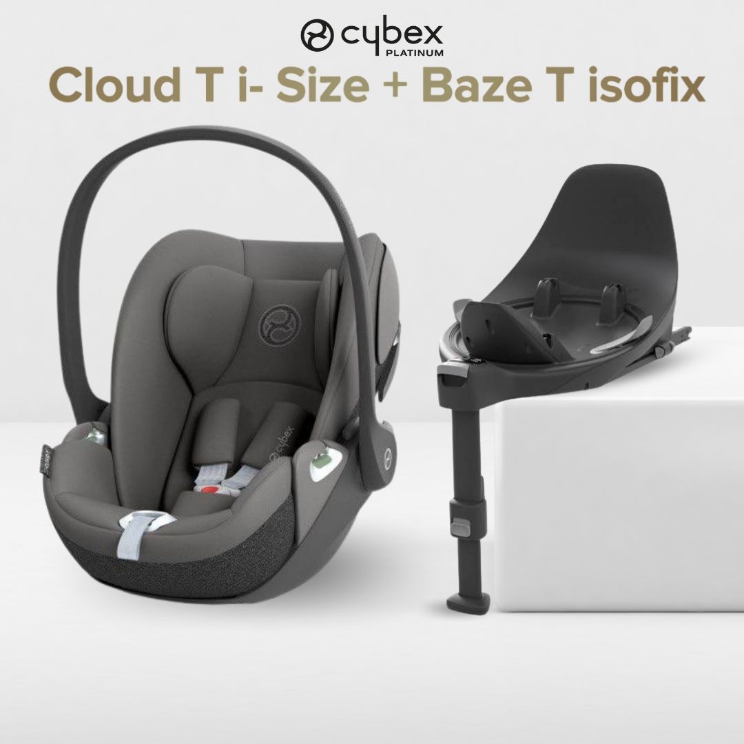 Cybex Cloud T i-Size Mirage Grey (comfort) с базой isofix Base T, автокресло детское от 0, положение лежа и поворот на 180 градусов, (база изофикс в комплекте)