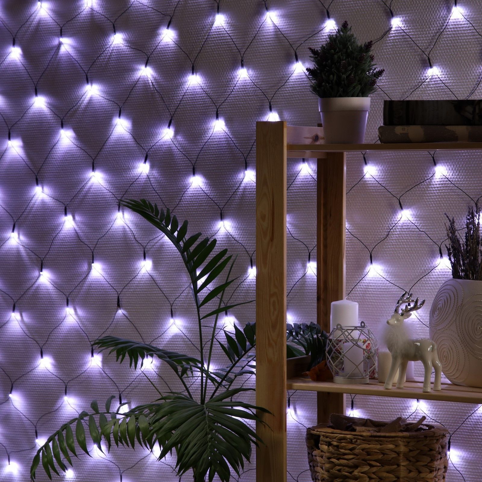 Гирлянда Сеть 1.6 1.6 м, IP20, тёмная нить, 144 LED, 8 режимов, 220 В