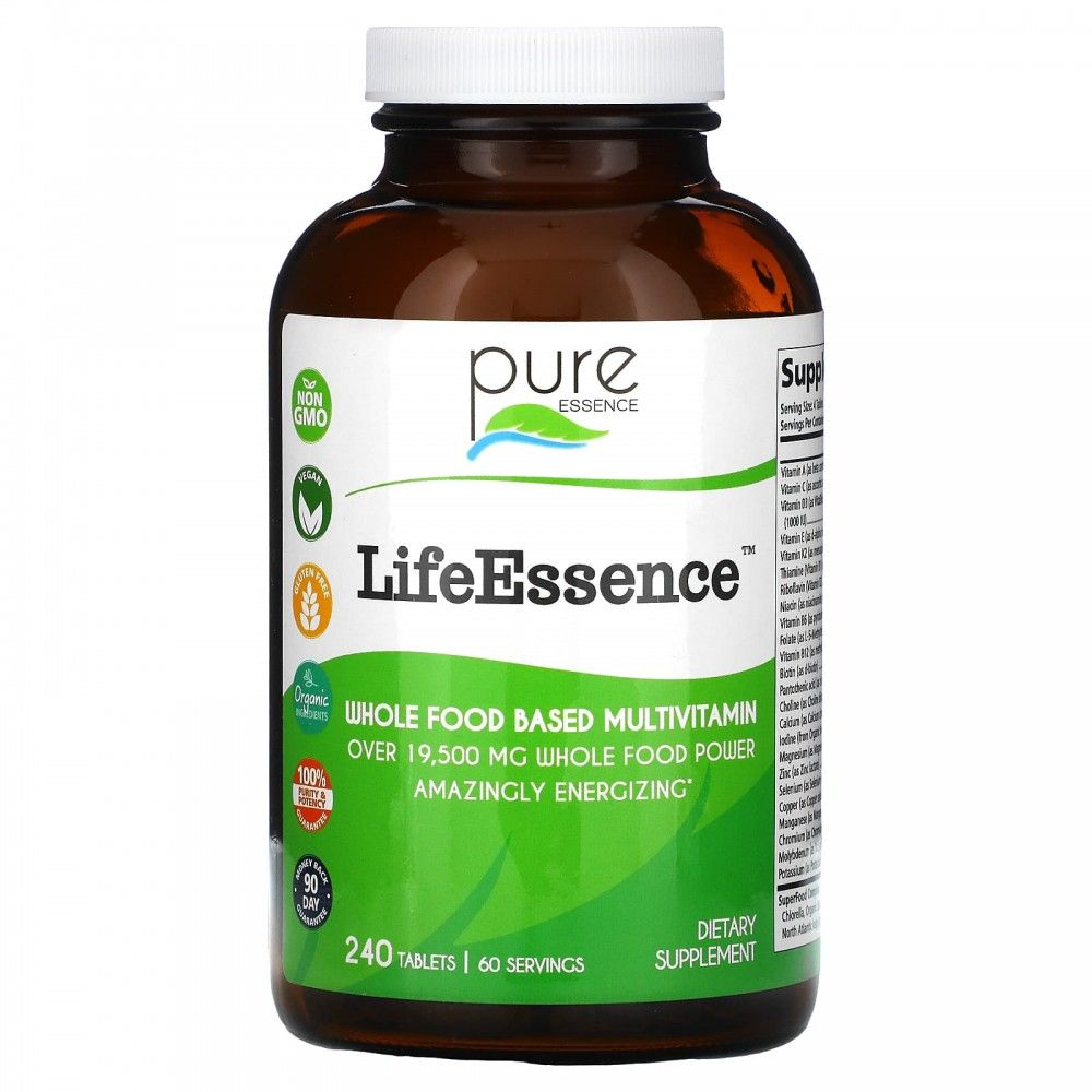 Pure Essence, LifeEssence, цельнопищевые мультивитамины, 240