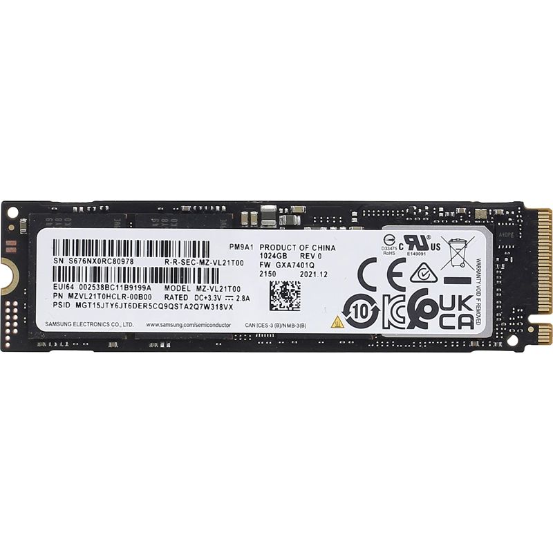 Samsung1ТБВнутреннийSSD-дискPM9A1(MZVL21T0HCLR-00B00)