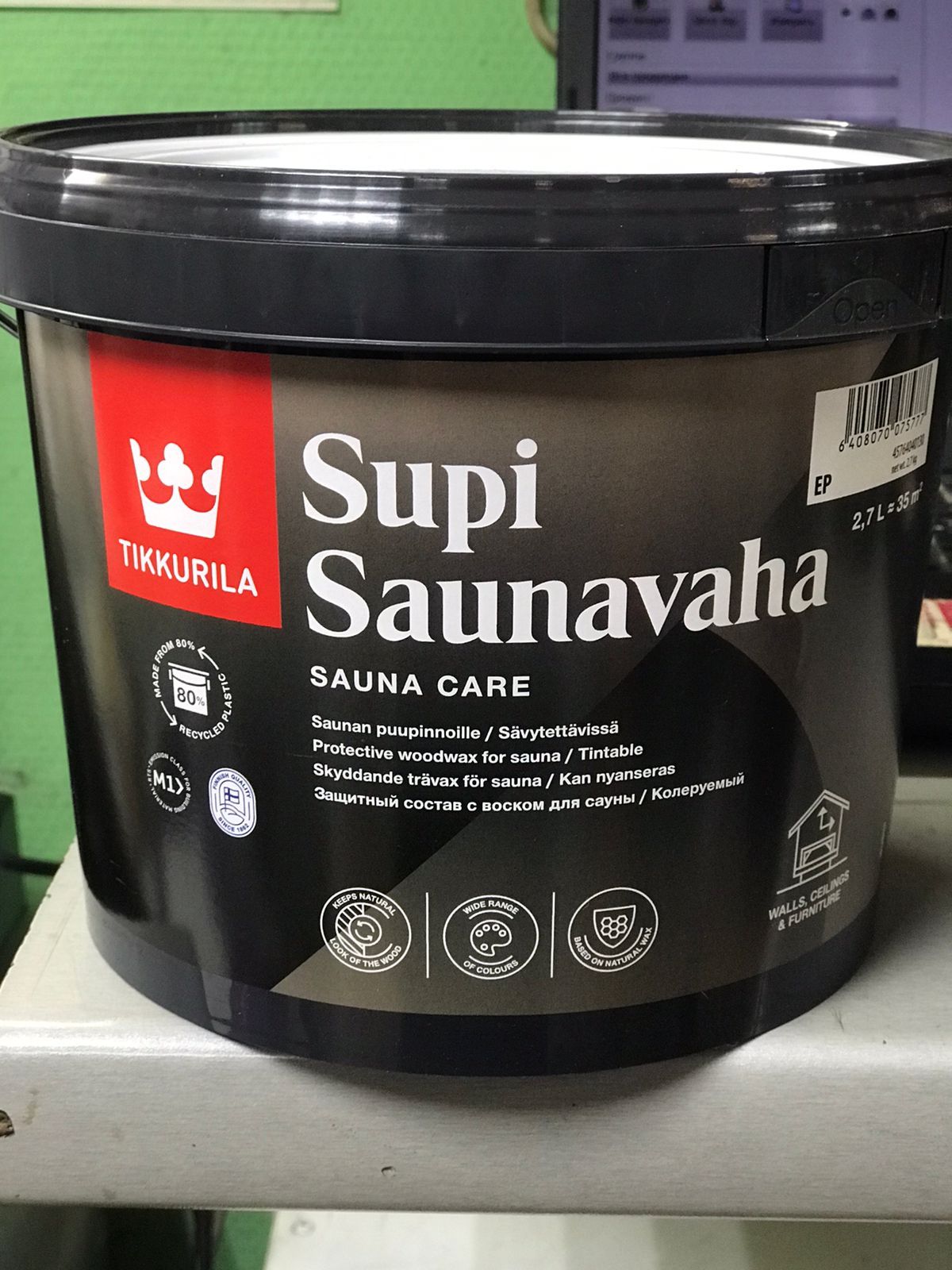 Tikkurila Supi Saunavaha/Тиккурила Супи Саунаваха,2.7л,воск для сауны