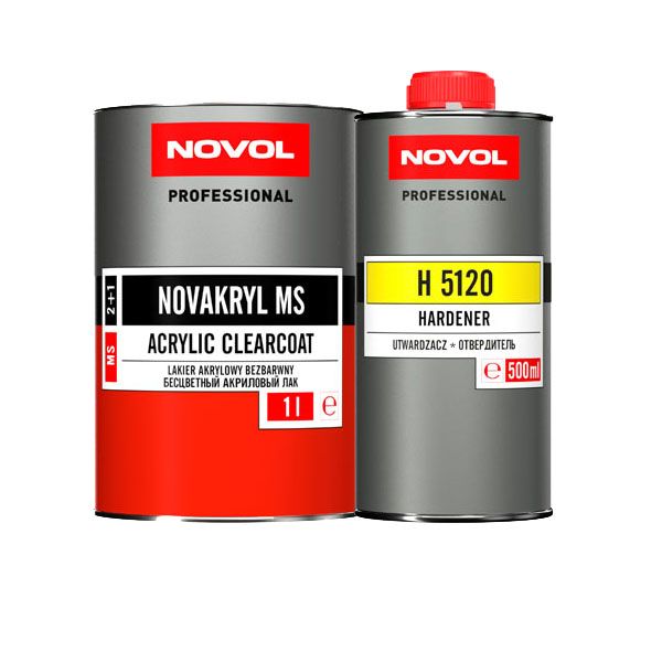 БЕСЦВЕТНЫЙ АКРИЛОВЫЙ ЛАК NOVOL NOVAKRYL 2+1 MS (1л+0,5л)