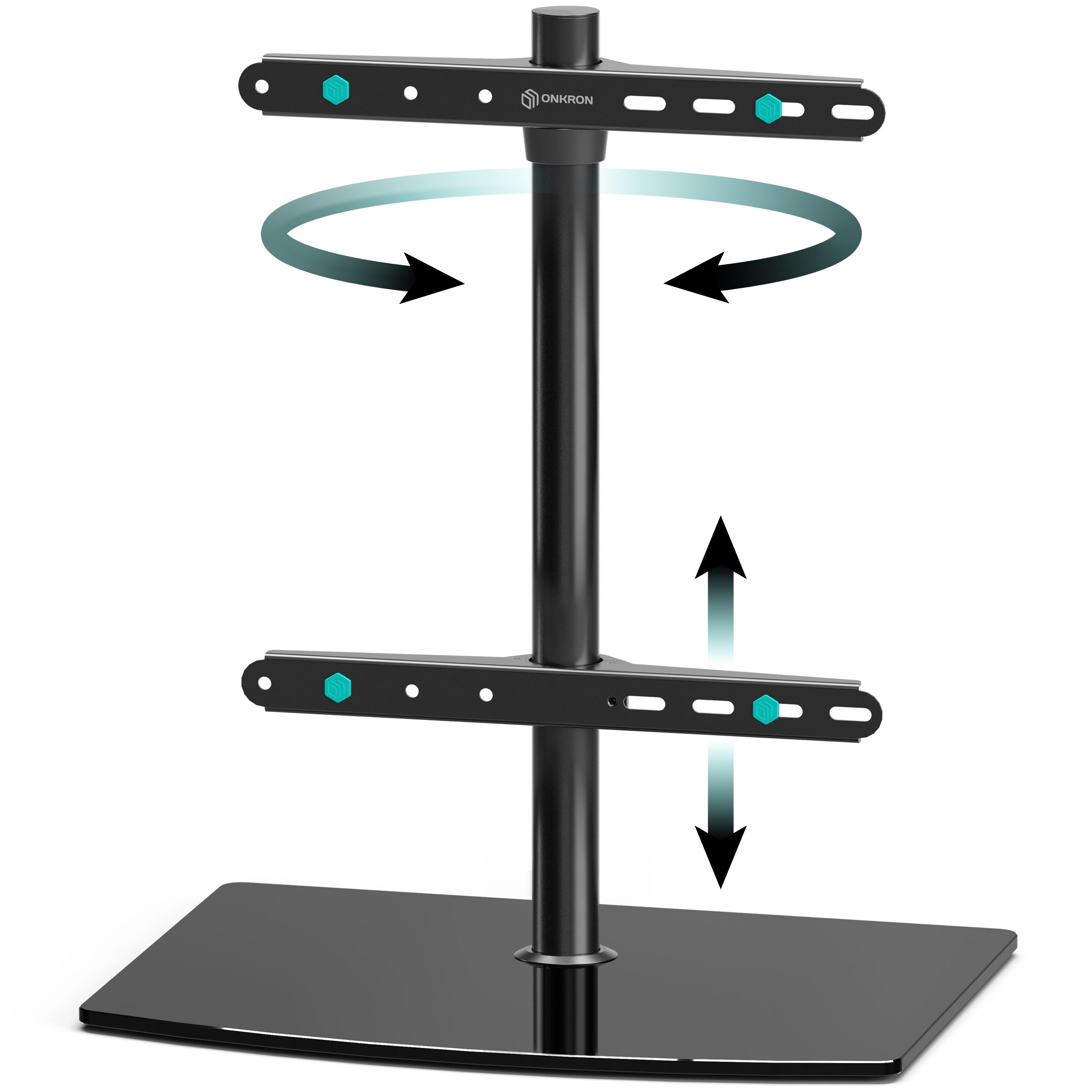 ONKRON подставка (стойка) для телевизора 32"-75" настольная, с кронштейном и регулировкой поворота и высоты, чёрная PT3