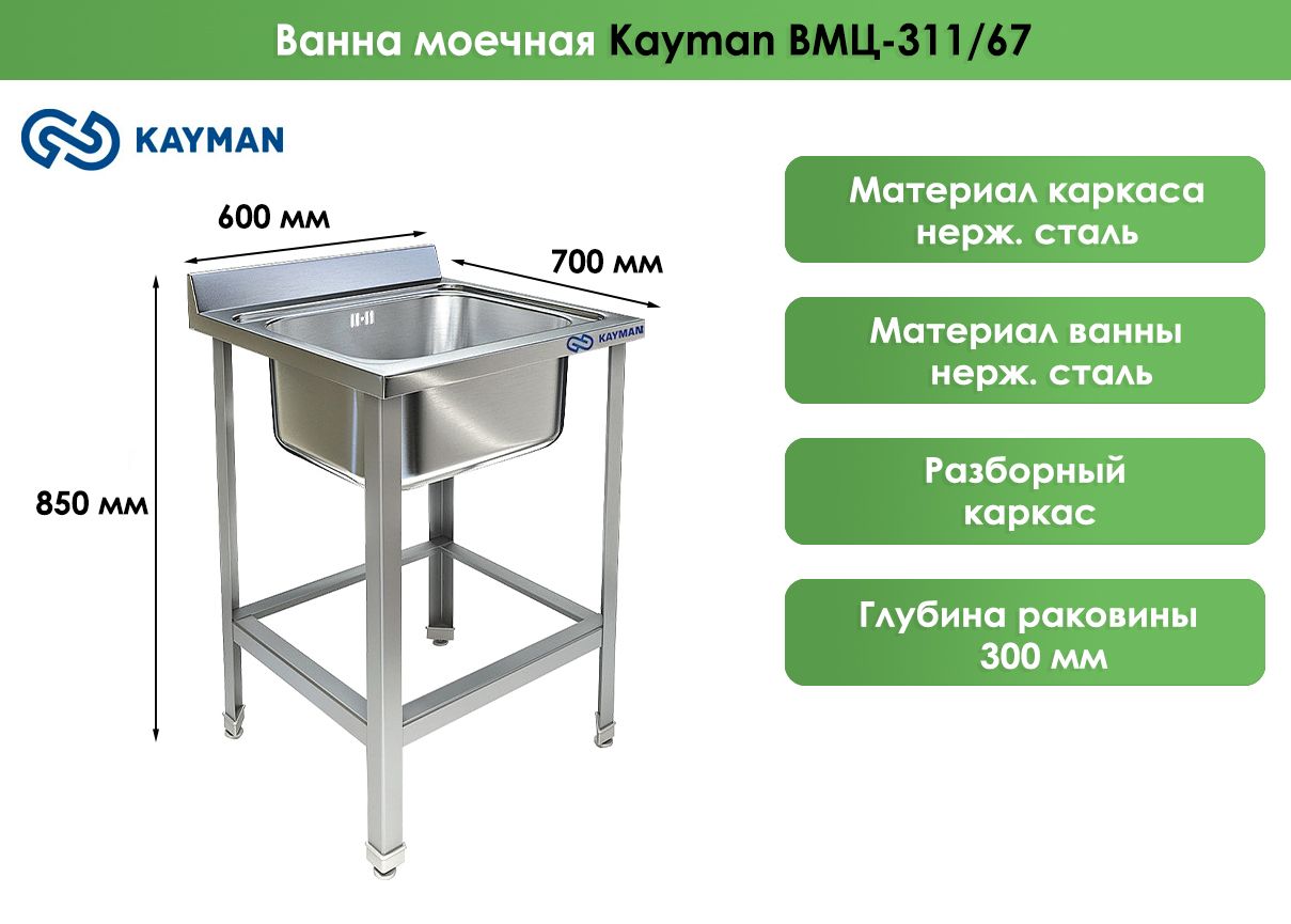 Стол для посудомоечной машины kayman спм 112 0707 л