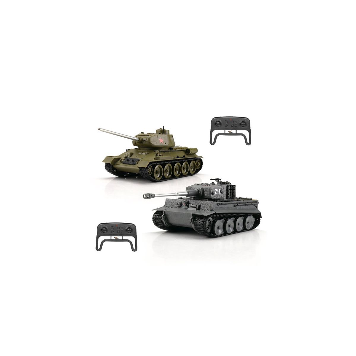 Радиоуправляемый танковый бой Torro Tiger I и T-34-85 масштаб 1:30 2.4G -  15101-CA - купить с доставкой по выгодным ценам в интернет-магазине OZON  (1334982784)