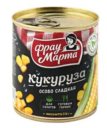 Кукуруза сахарная "ФРАУ МАРТА" 310гр*2шт