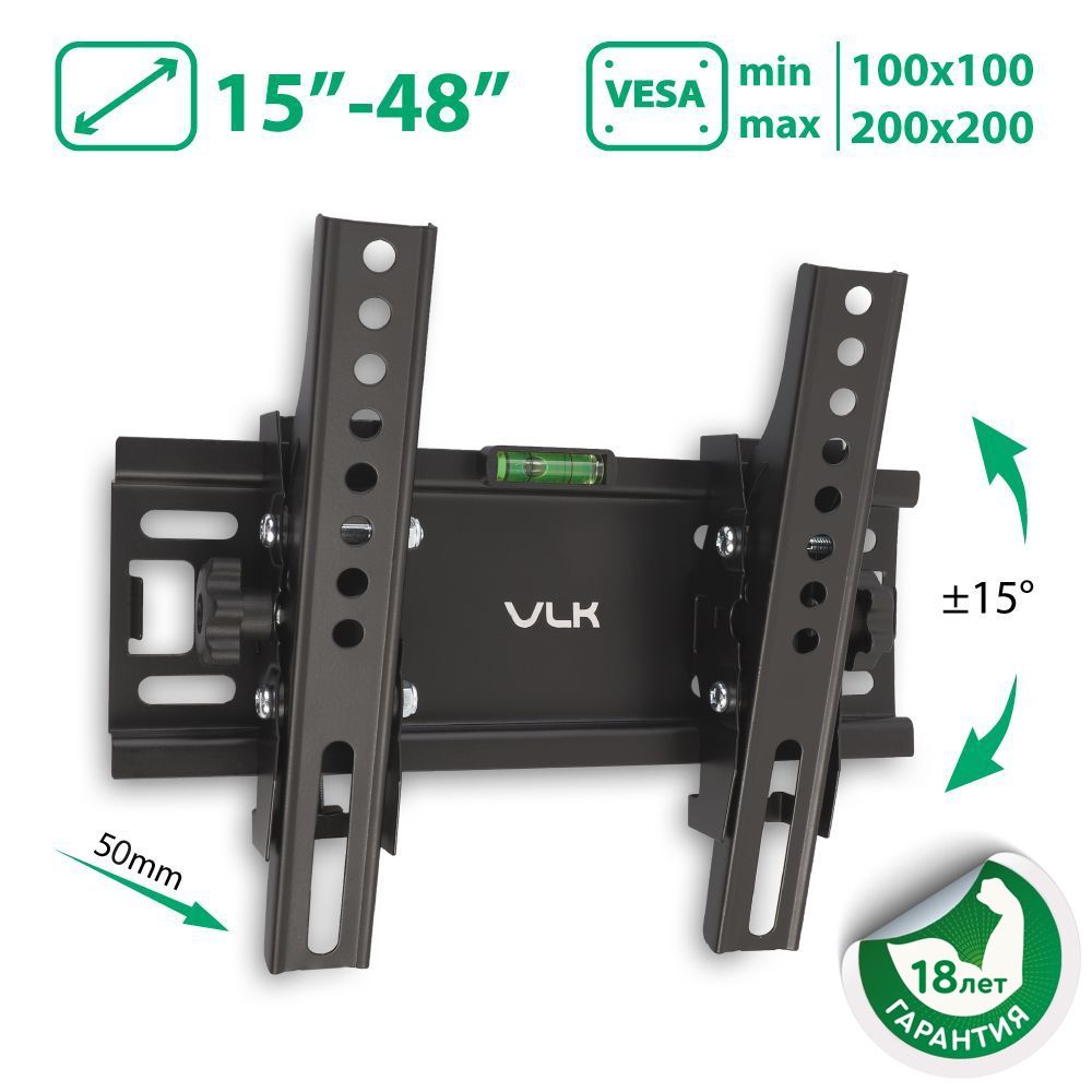 Кронштейн для телевизора настенный наклонный VLK TRENTO-38 / до 48 дюймов / vesa 200x200