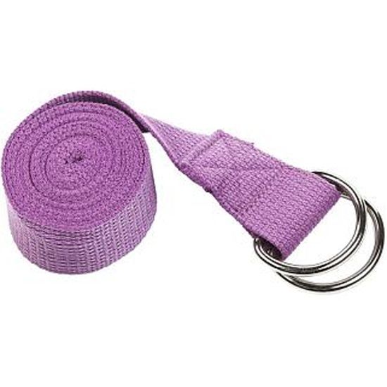 Ремень для йоги с металлическим карабином PRCTZ YOGA STRAP, фиолет.