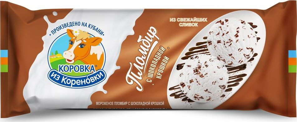 Пломбир с шоколадной крошкой Коровка из Кореновки, 400 г #1