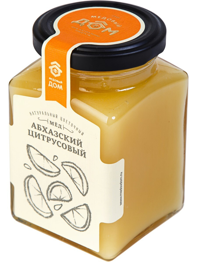 Мед натуральный Абхазский цитрусовый "Медовый дом", стекло, 320 г.  #1