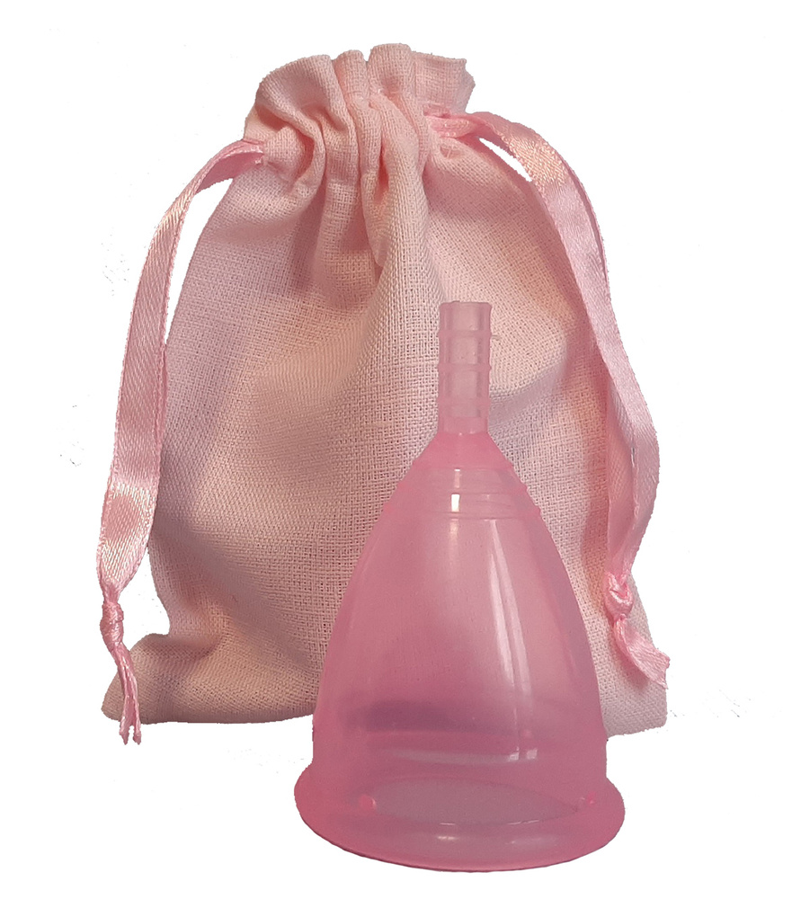 Менструальная чаша CupLee в льняном мешочке/цвет розовый/ размер L / Многоразовое средство женской гигиены #1