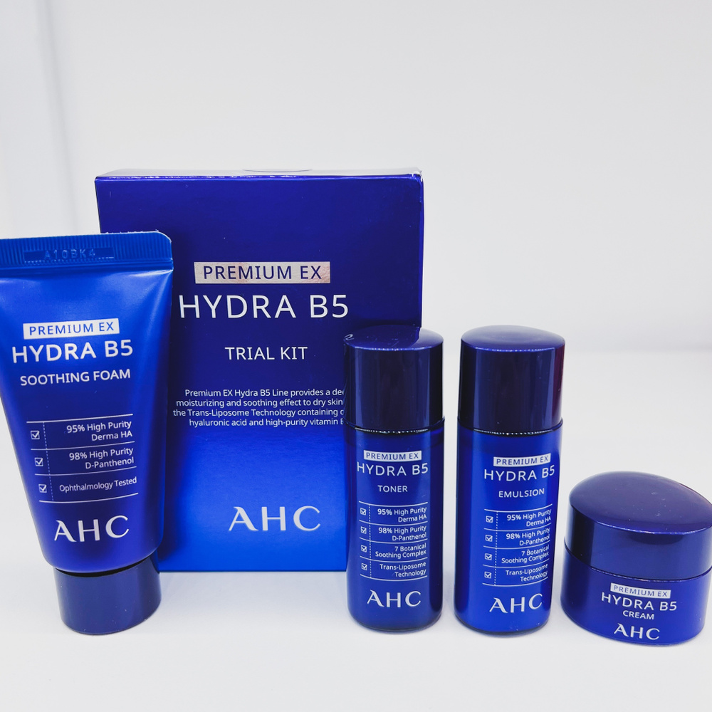 AHC Увлажняющий премиум набор для кожи лица (пенка, тонер, эмульсия, крем) Premium Hydra B5 Trial Kit #1