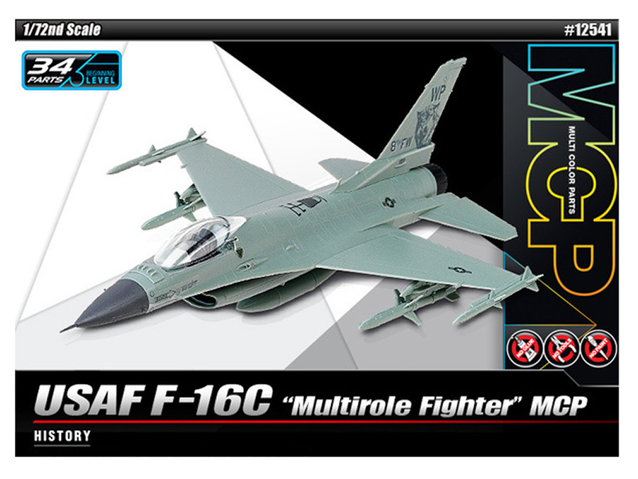 12541 Academy Сборная модель Американский многоцелевой истребитель F-16C (1:72)  #1