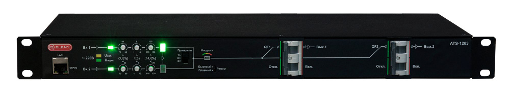 Автоматический ввод резерва Elemy ATS-1203 32 S E DO RACK ATS, 1U, 220В ...