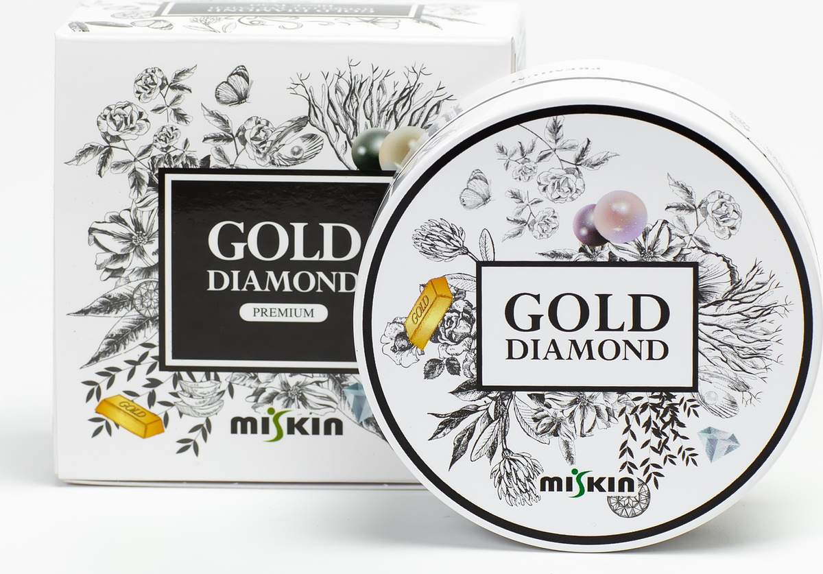 Miskin гидрогелевые патчи с коллоидным золотом и алмазной пылью Gold Diamond Black Pearl Hydro
