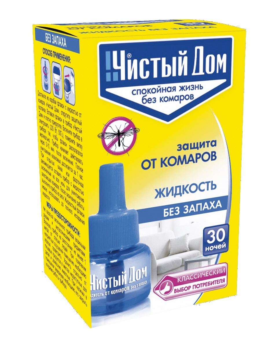 Жидкость от комаров Чистый дом 30 ночей, Чистый дом — купить в интернет ...