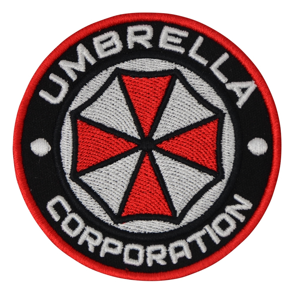 Нашивка (шеврон, патч) на липучке, Стежкофф, "Umbrella corporation ", красный кант, 8,5 см, 1 штука  #1