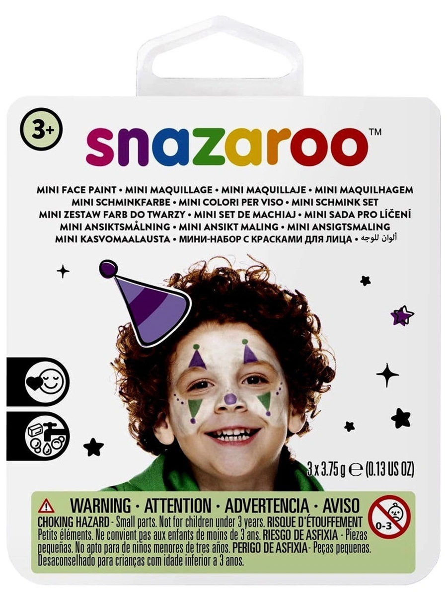 Snazaroo / Аквагрим, набор "Клоун", 3 цвета по 2 мл купить по