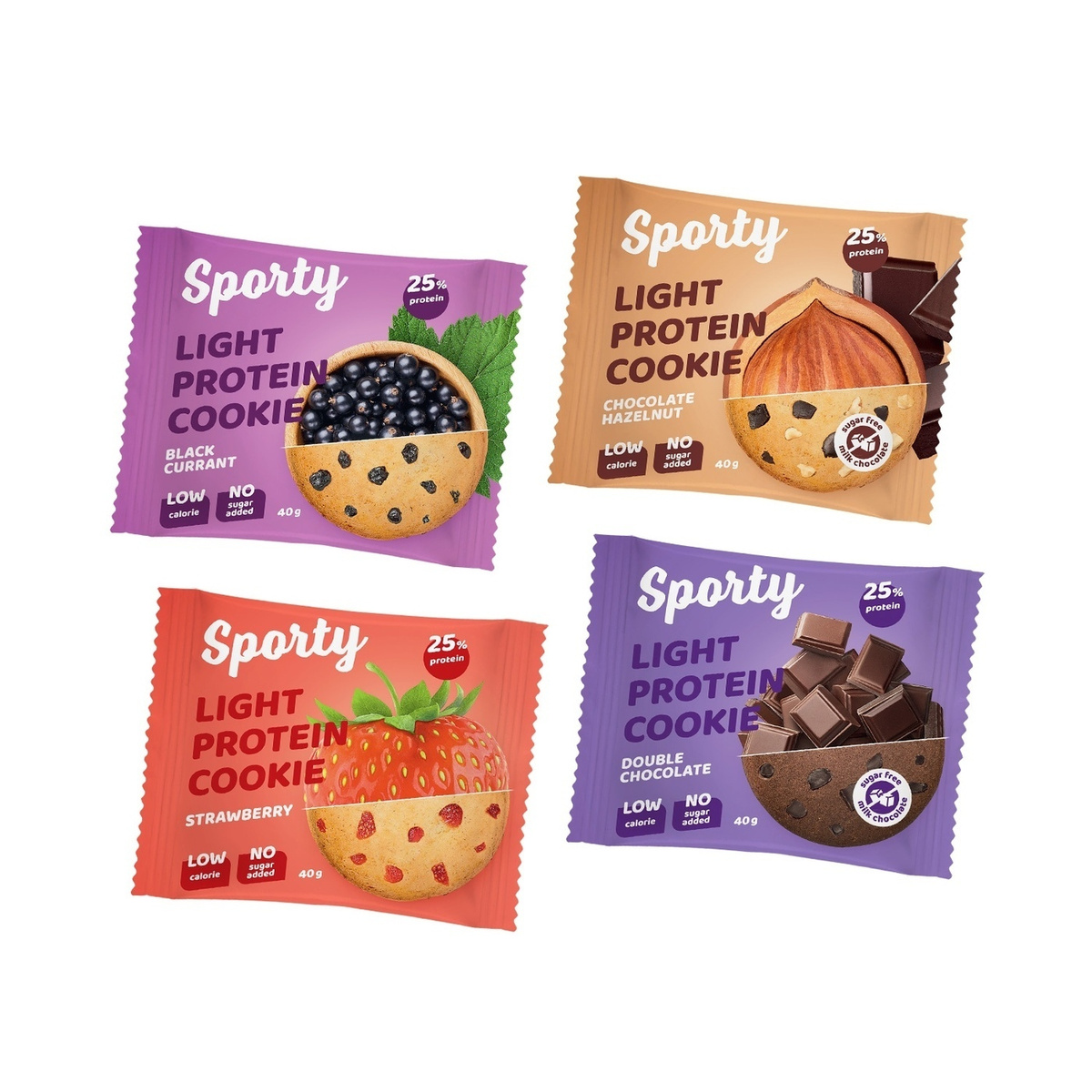 Набор легкого протеинового печенья Sporty Protein Light NEW "Ассорти ...