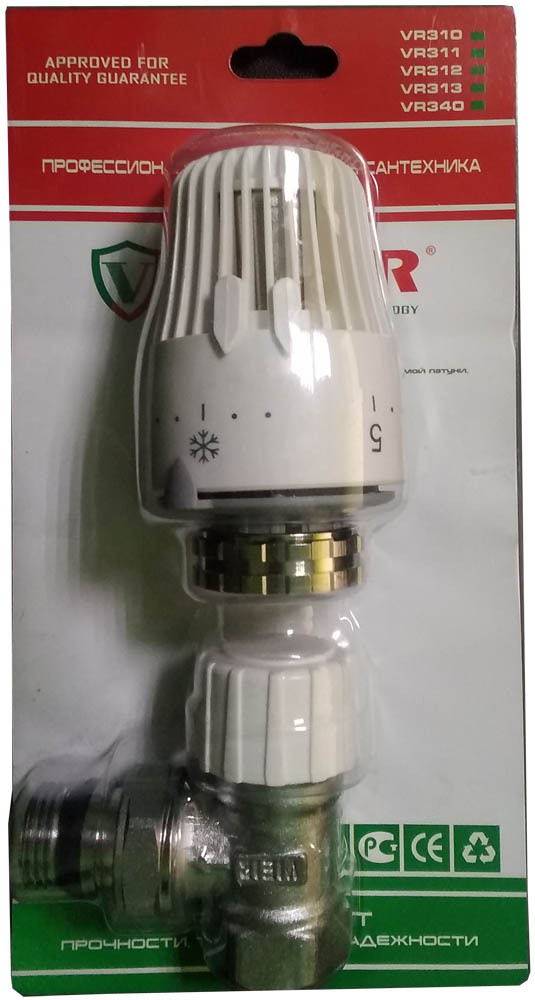 Комплект терморегулирующего оборудования для радиатора угловой 1/2 ...