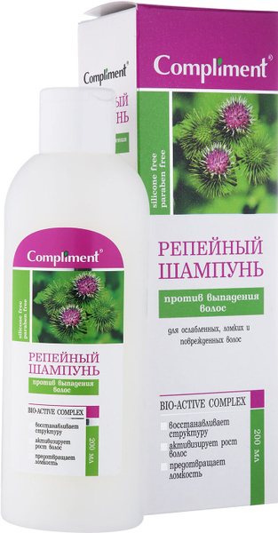 Compliment Репейный Шампунь для волос против выпадения, без спирта ...