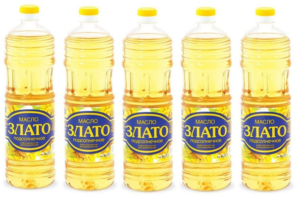 Набор из 5 шт, Масло Злато подсолнечное 1 л - купить с доставкой по ...