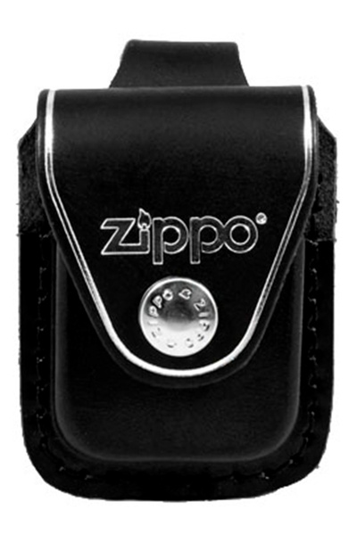 Чехол ZIPPO для широкой зажигалки, с петлёй, натуральная кожа, чёрный ...
