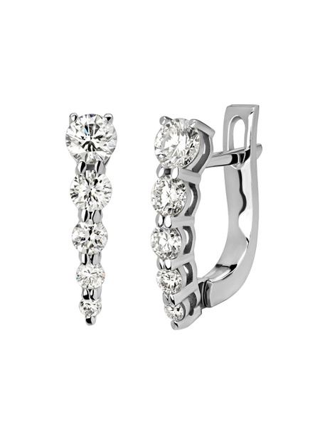 Серьги GEMGALLERY из белого золота с бриллиантами - купить с доставкой ...