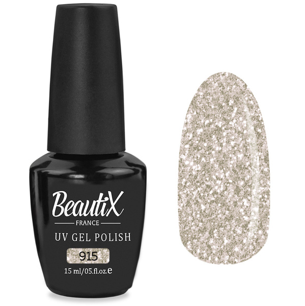 Beautix гель-лак 915 плотнопигментированный золотой оттенок с шиммером ...
