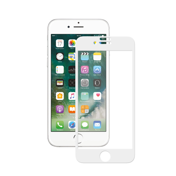 Защитное стекло 3D для Apple iPhone 7/8, 0.3 мм, ,белое, Deppa - купить ...