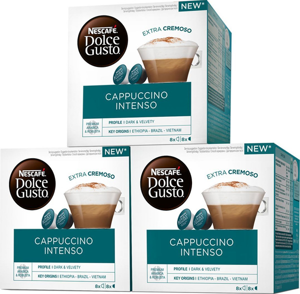 Кофе капсульный Nescafe Dolce Gusto Капучино Интенсо, 3 упаковки по 16 ...