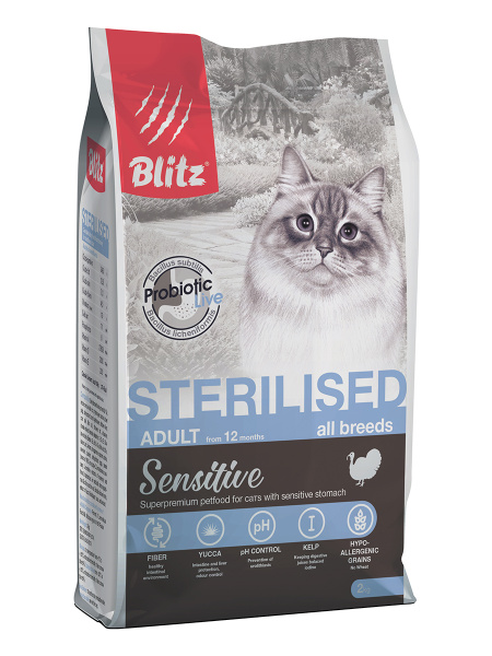 БЛИТЦ корм д/кошек стерилизованных STERILISED CATS 2 кг, шт - купить с ...