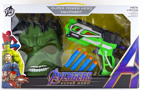Игровой набор Avengers Маска супергероя Халк и бластер/ Набор маска ...