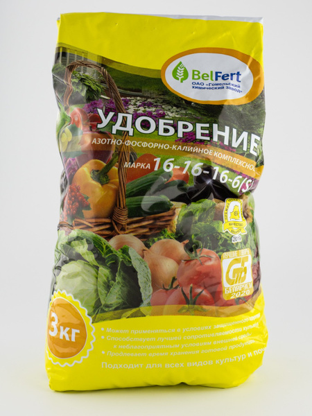 Удобрение азотно-фосфорно-калийное марка 16-16-16-6(S) 3кг - купить с ...