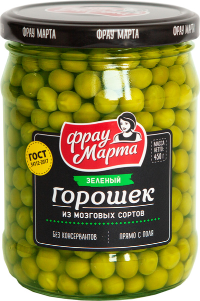 Горошек зеленый Фрау Марта с/б 450 г, цена за 2 штуки - купить с ...