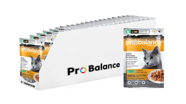 Probalance Immuno Protection ПАУЧ для кошек с Кроликом в соусе 85г х 25 ...