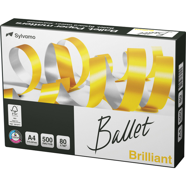 Бумага офисная А4 для принтера, копира Ballet Brilliant, 80 г/м2, 500 л ...