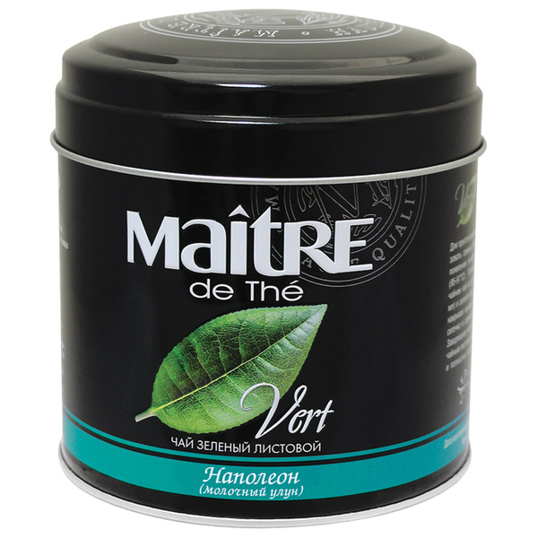 Чай MAITRE (Мэтр) "Наполеон", зеленый, листовой, жестяная банка, 100 г ...