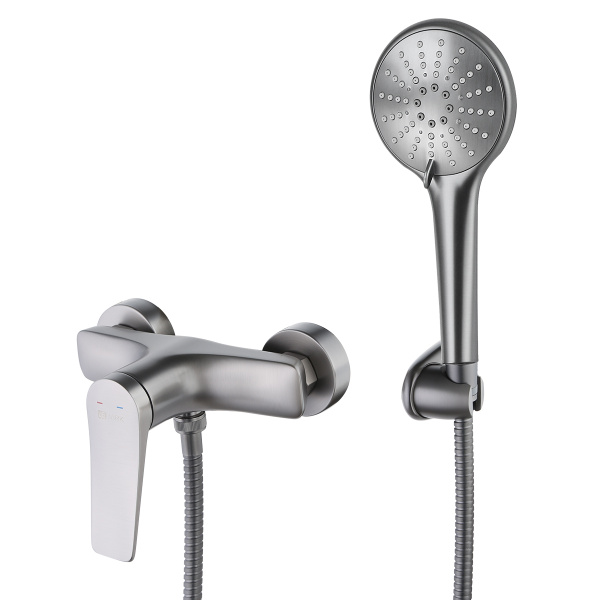 Смеситель для душа графит с лейкой и шлангом Lemark Bronx LM3703GM ...