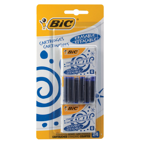 Картриджи чернильные Bic, комплект 24 шт., блистер, синие - купить с ...