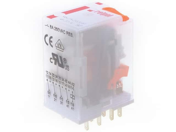 Реле RELPOL R4N-2014-23-5230-WTL, Реле электромагнитное, 4PDT, Uобмотки ...