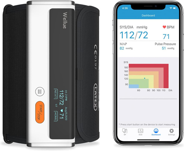 Тонометр с функцией ЭКГ Wellue Armfit Plus Blood Pressure Monitor + EKG ...