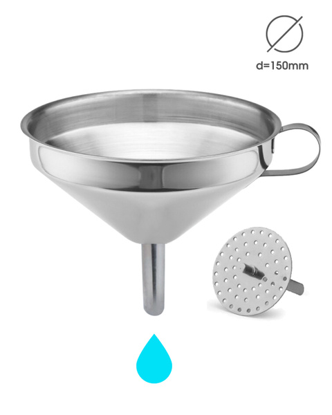 Воронка с фильтром 150мм, нержавеющая сталь / Фильтрующая воронка ...