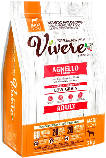 Корм сухой для взрослых собак крупных пород VIVERE ADULT MAXI LAMB ...
