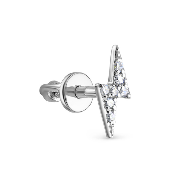 Vesna jewelry Пирсинг Золотая моносерьга молния с бриллиантами Vesna ...