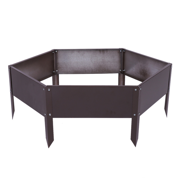 Клумба оцинкованная, d - 80 см, h - 15 см, коричневая - купить с ...