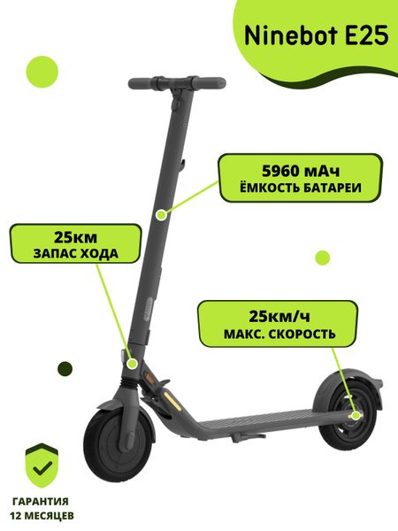 Электросамокат Ninebot Kickscooter E25 - купить по выгодной цене в ...