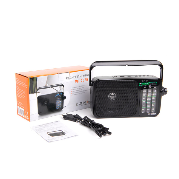 Радиоприемник "Сигнал РП-233BT", УКВ 64-108МГц, бат. 2*R20, 220V,BT/USB ...