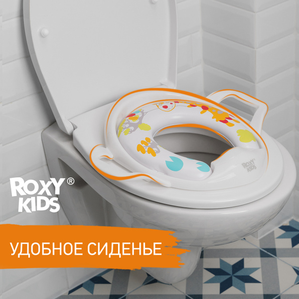 ROXY-KIDS Детское сиденье на унитаз с мягкой накладкой и ручками ...